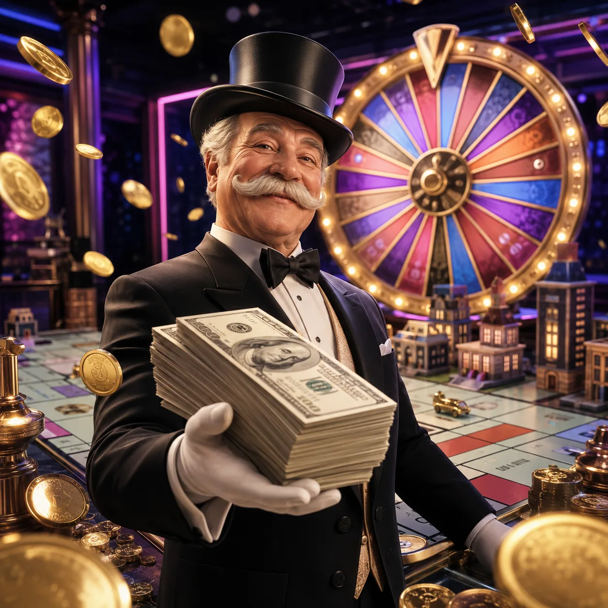 Monopoly Live Evolution juego en vivo Mr Monopoly rueda