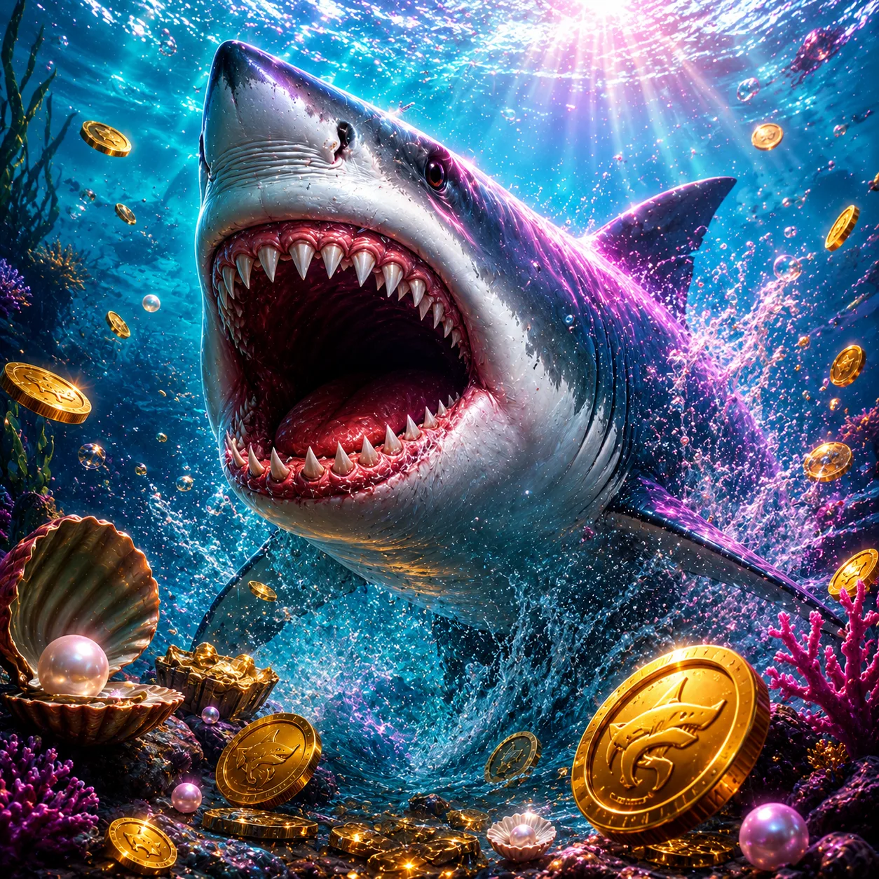 Razor Shark slot tiburón submarino monedas oro Push Gaming