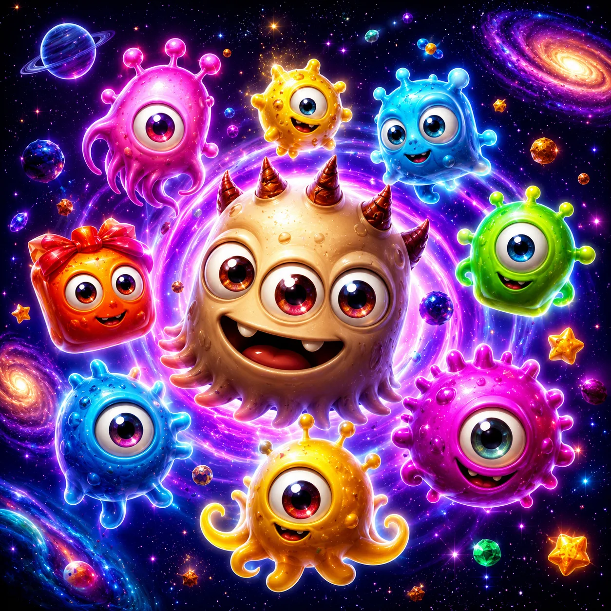 Reactoonz slot criaturas alienígenas cosmos Play n GO